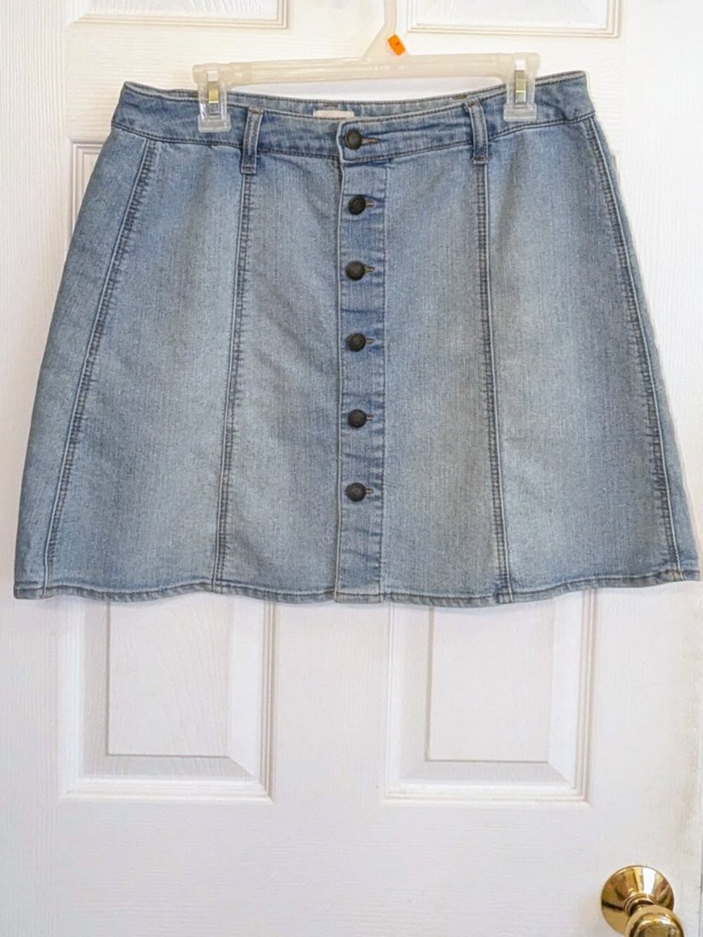 Mossimo Light Blue Denim Button-Up Mini Skirt